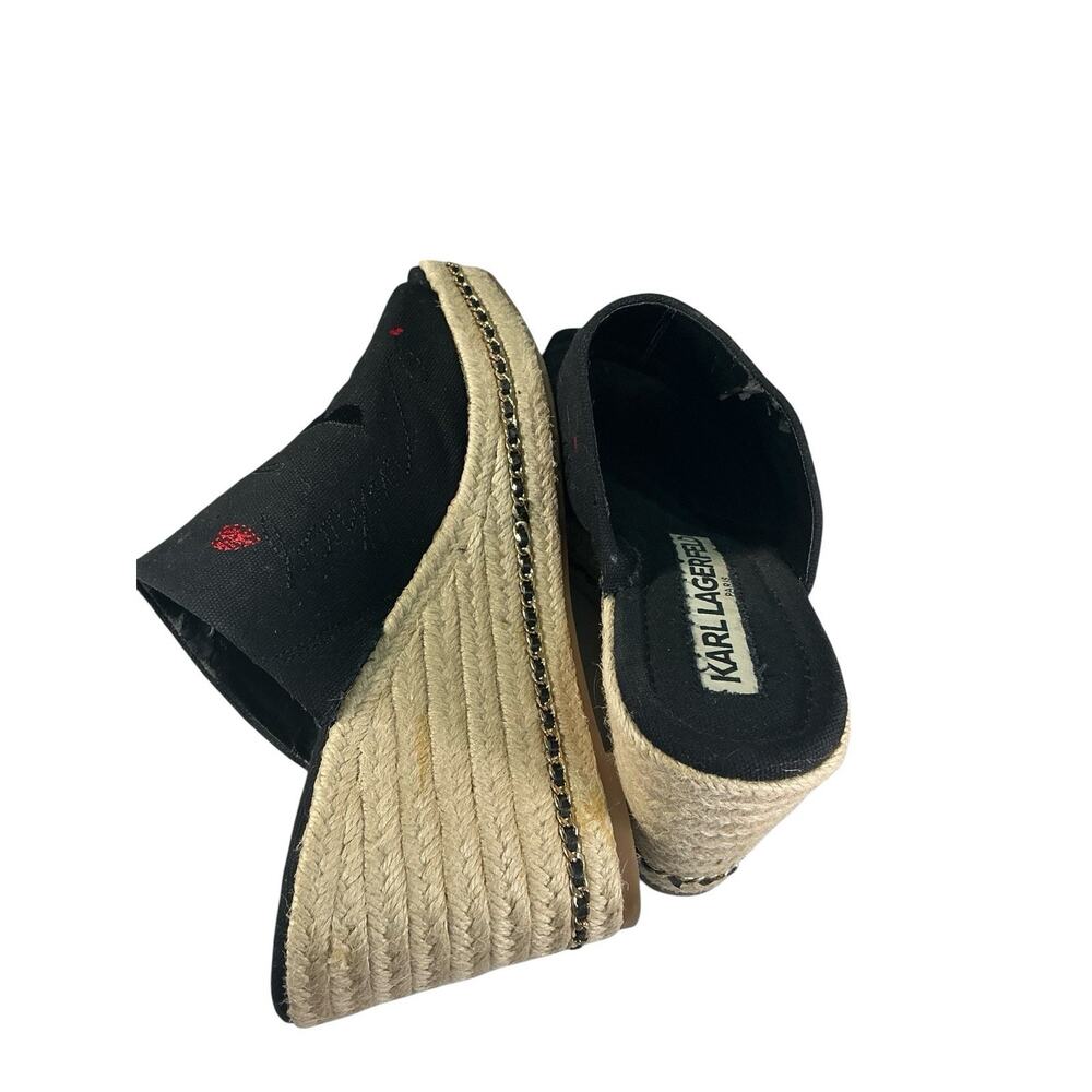 Karl Lagerfeld Espadrille Platform Wedge Sandals Sz 11M - Picture 4 of 10